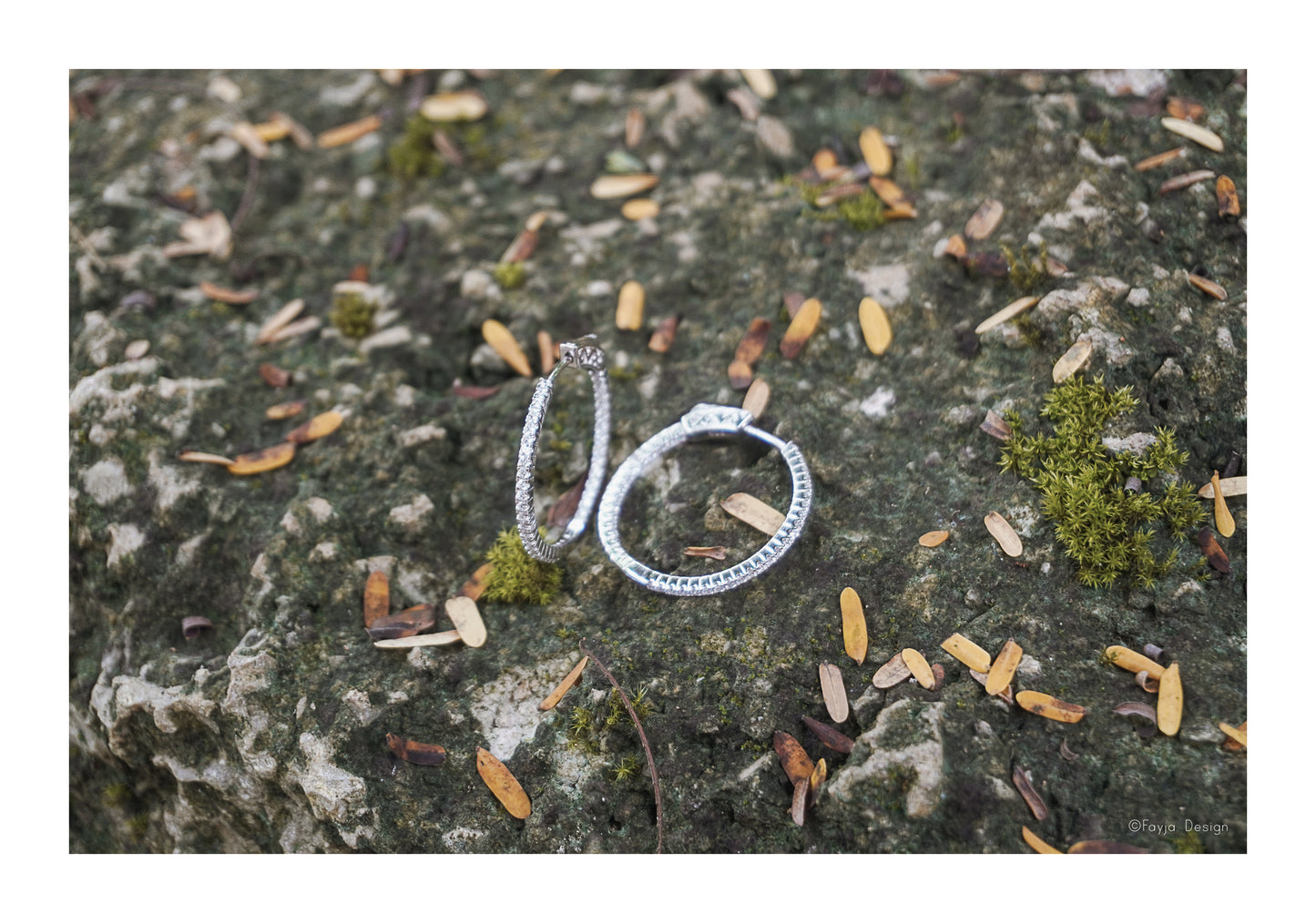 Hand Crafted Sterling silver Cubic Zirconia Ear Hoops