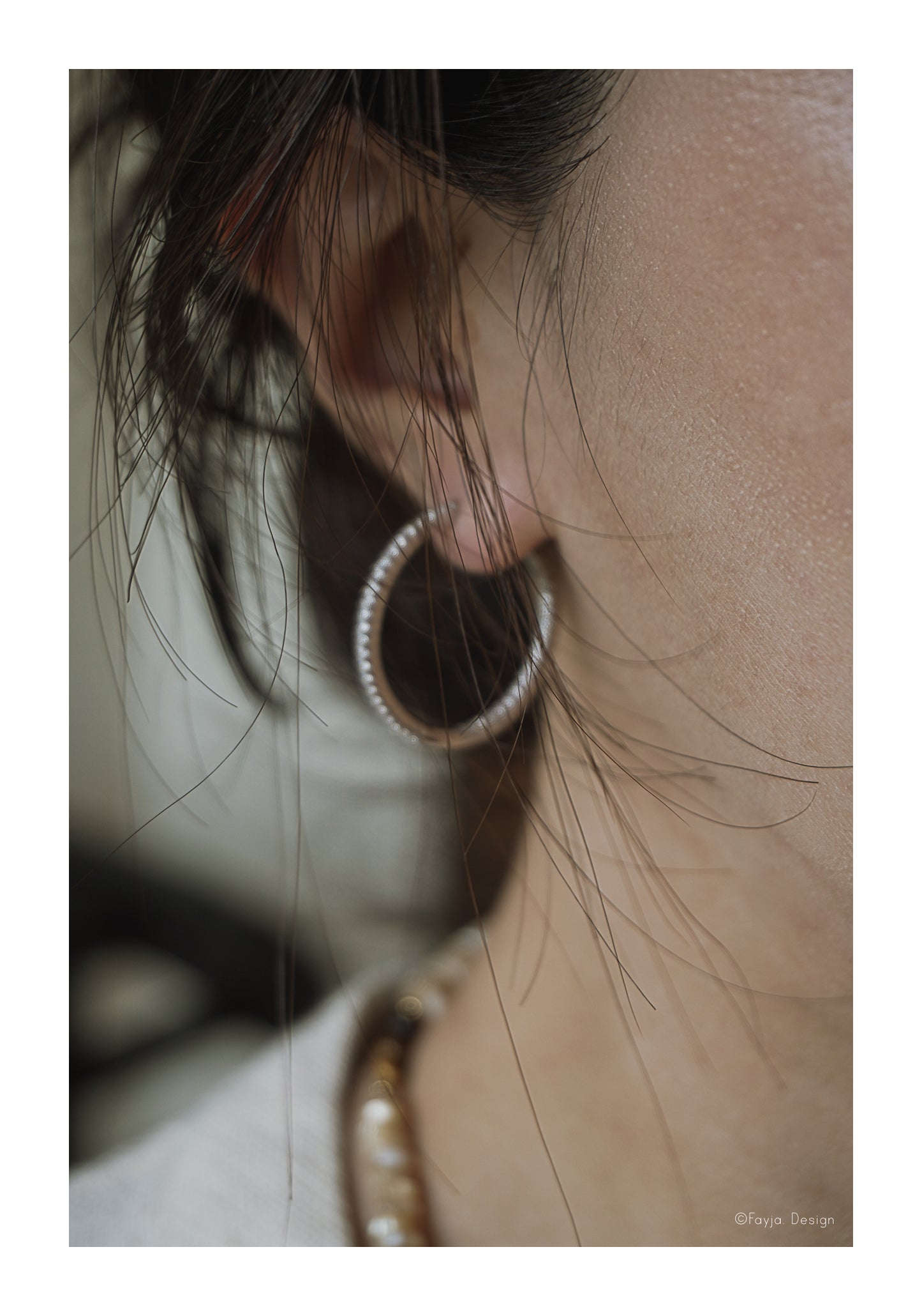Hand Crafted Sterling silver Cubic Zirconia Ear Hoops