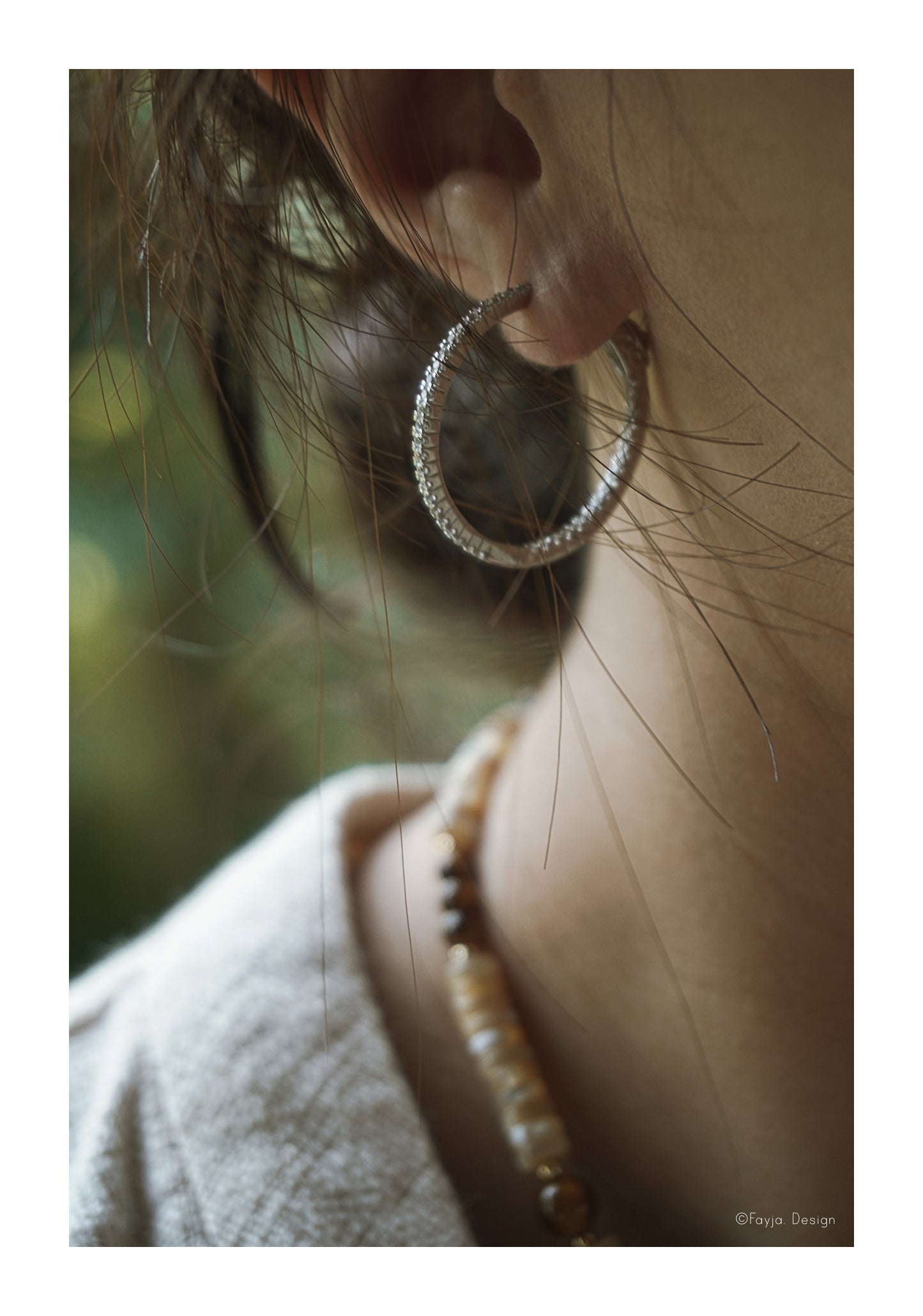 Hand Crafted Sterling silver Cubic Zirconia Ear Hoops