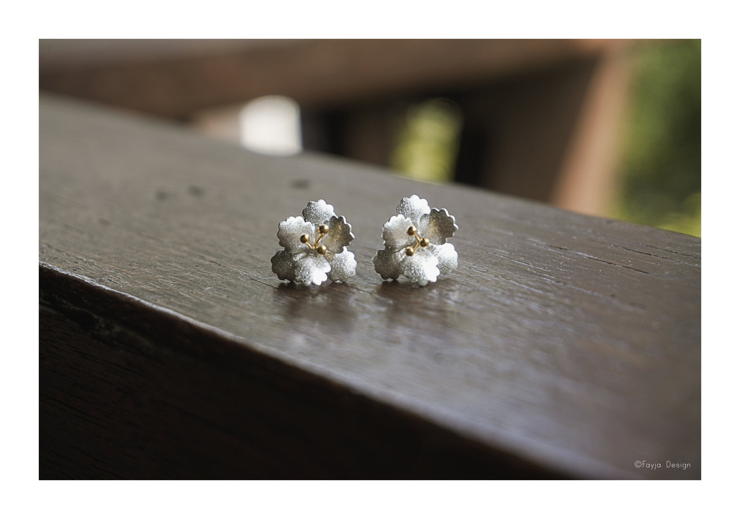 Ethereal Bloom - hand crafted sterling silver floral ear stud