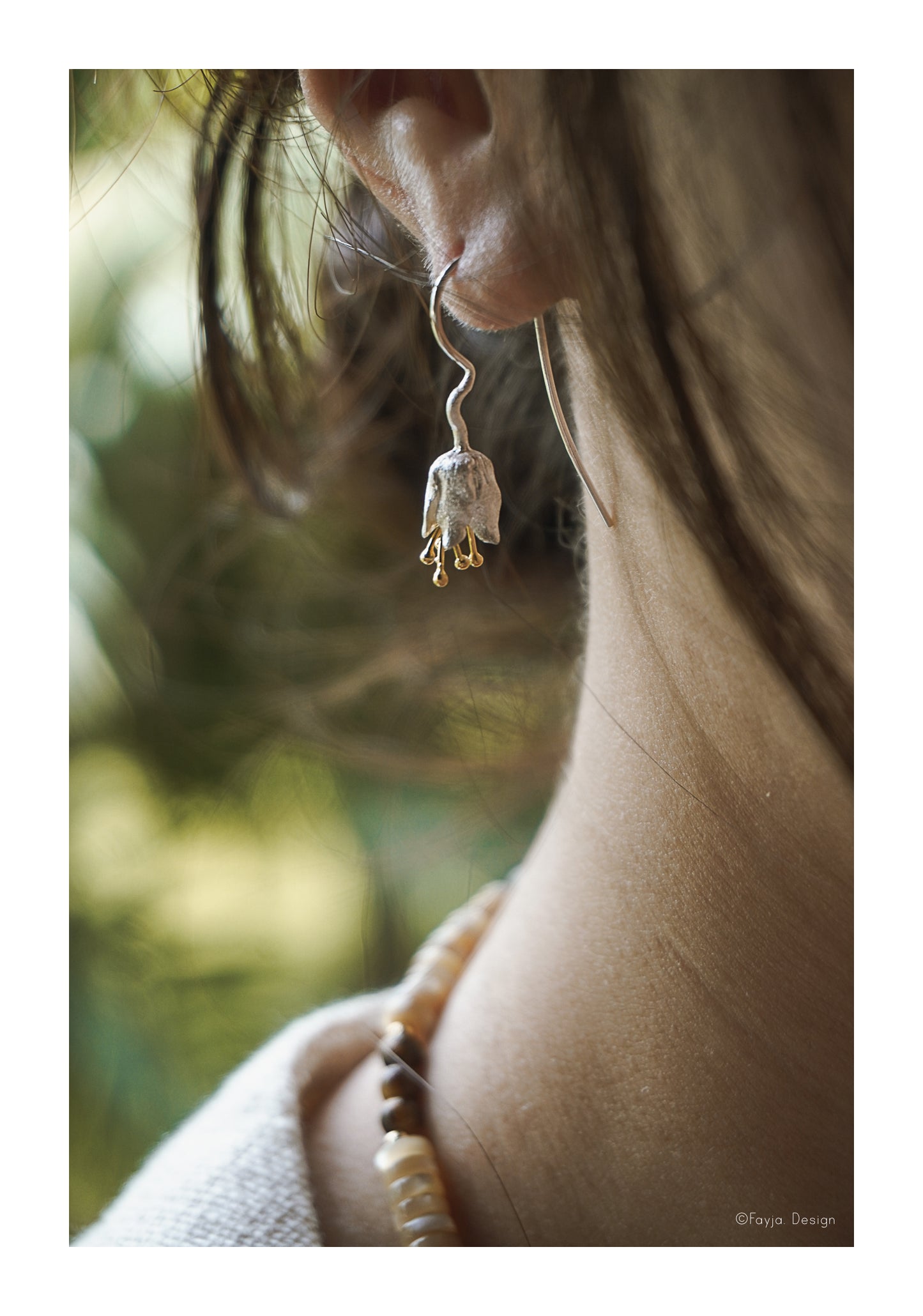 Lily Breeze - Hand crafted sterling silver lily Ear hoops