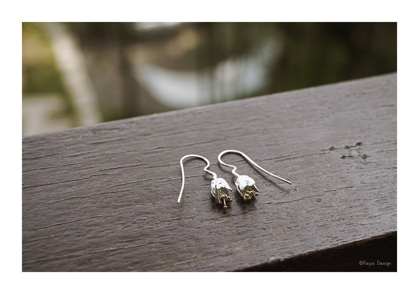 Lily Breeze - Hand crafted sterling silver lily Ear hoops