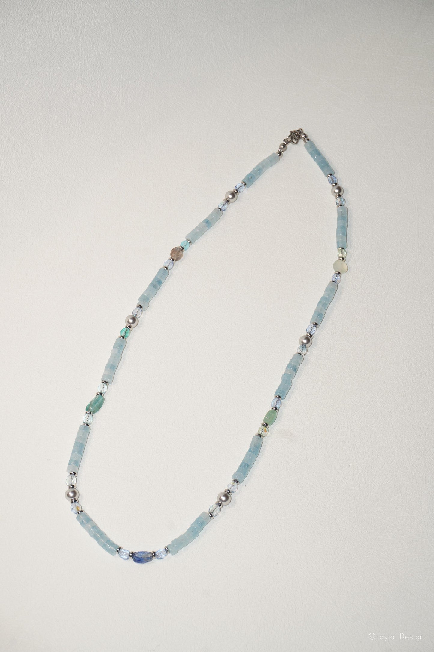 Aqua Serenity - Aquamarine with Blue Sapphire birthstone necklace