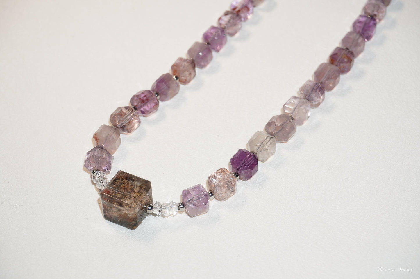 Radiant Super Seven Cube Crystal Pendant Necklace for Spiritual Seekers