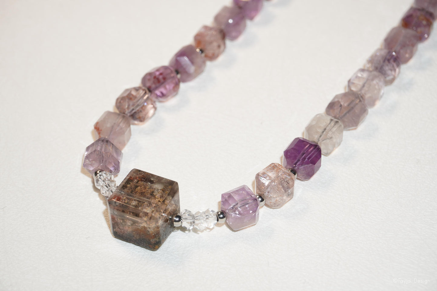 Radiant Super Seven Cube Crystal Pendant Necklace for Spiritual Seekers