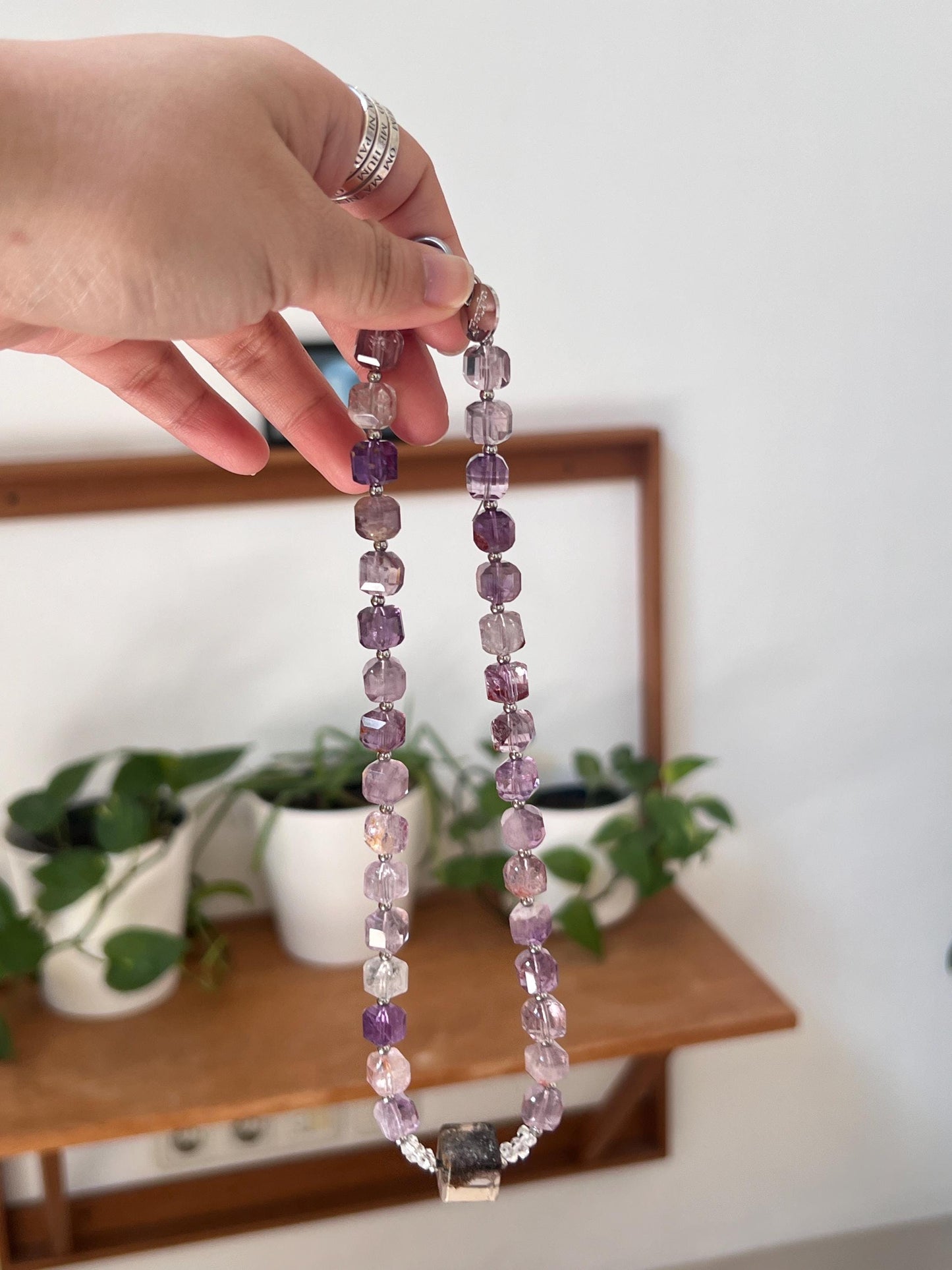 Radiant Super Seven Cube Crystal Pendant Necklace for Spiritual Seekers