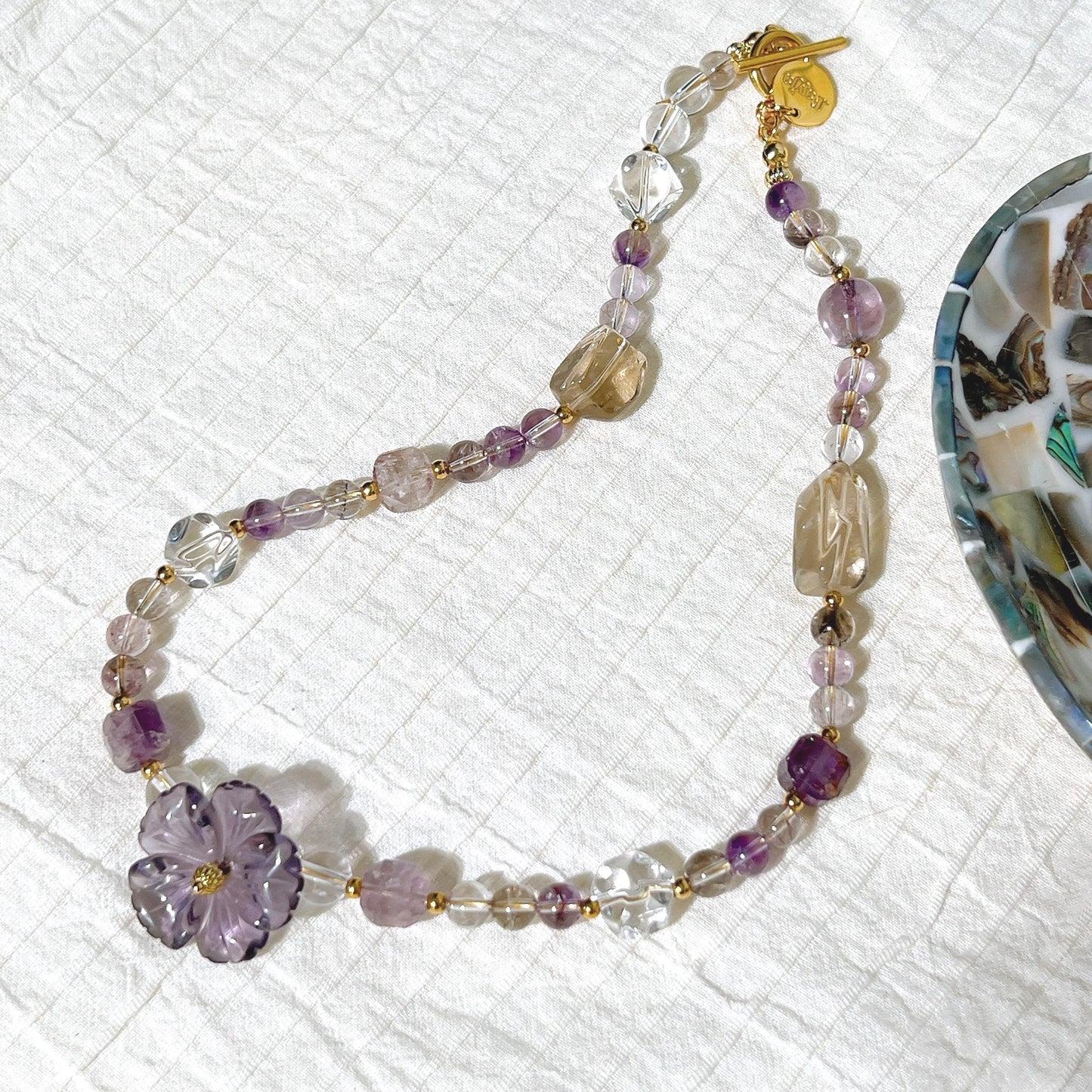 Elegant Amethyst Super 7 & Clear Quartz Choker/Bracelet gift for her