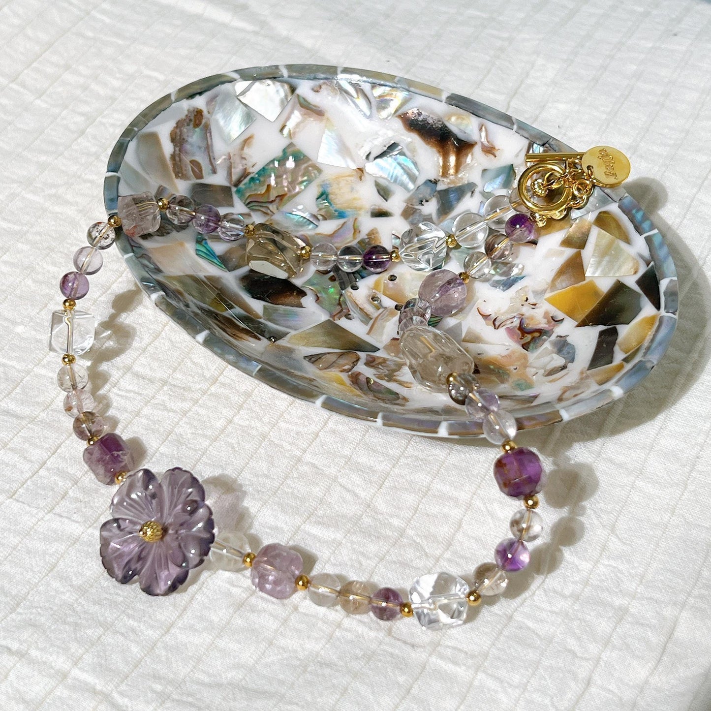 Elegant Amethyst Super 7 & Clear Quartz Choker/Bracelet gift for her