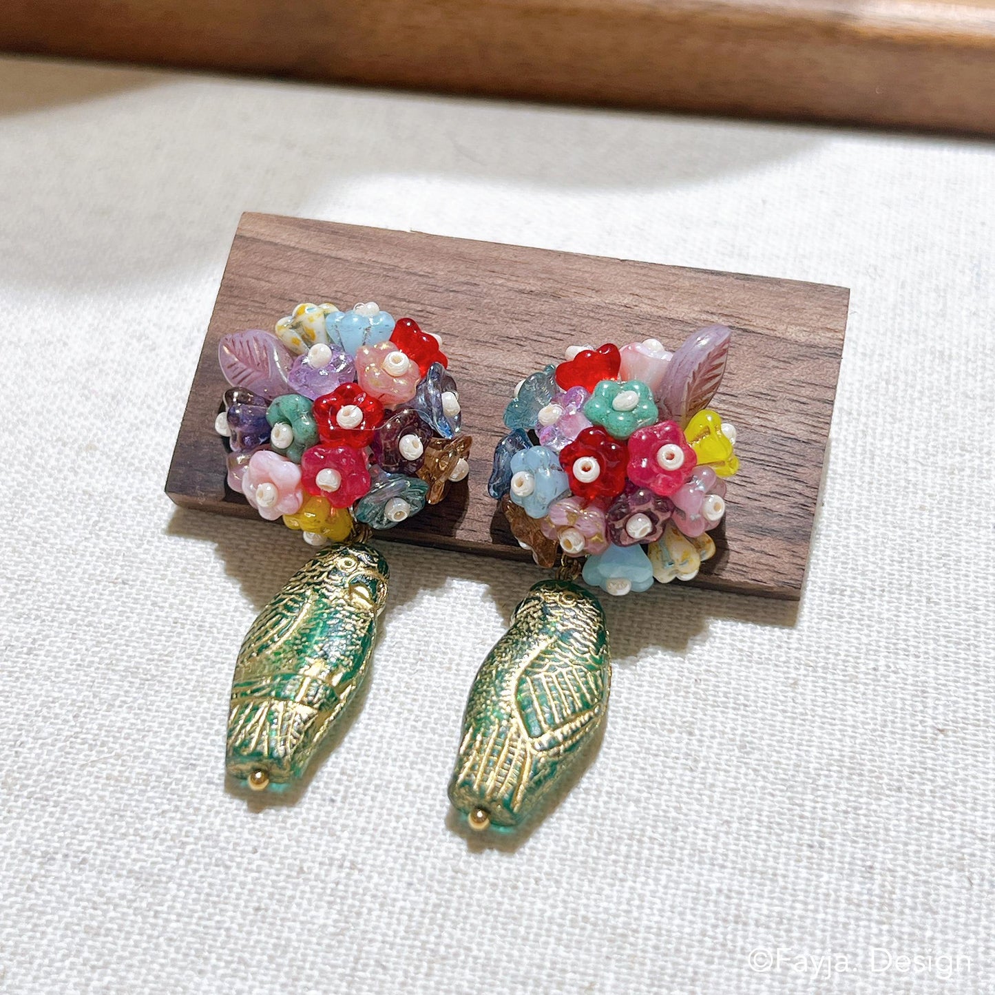 Bohemian flower bouquet parrot eagle bird earring stud drop earrings, colorful earring, parrot earrings, eagle earrings, gift for her