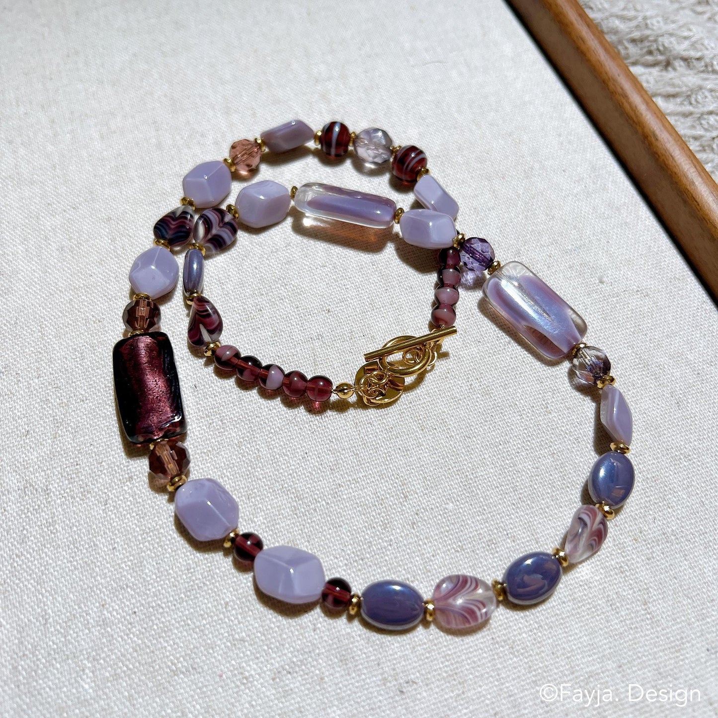 Elegant Purple Necklace | Handmade Czech Glass Bead Jewelry | Gift for Her