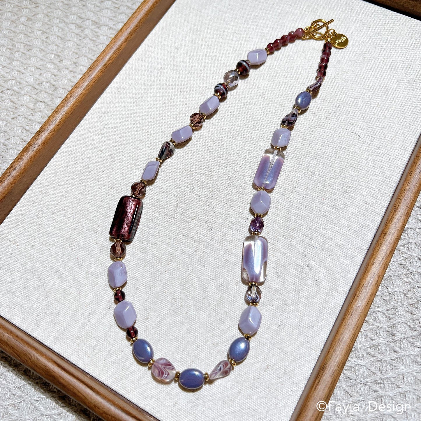 Elegant Purple Necklace | Handmade Czech Glass Bead Jewelry | Gift for Her