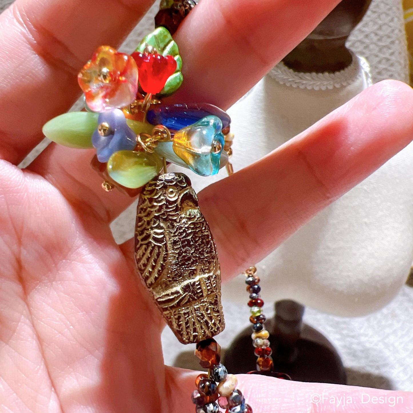 Bohemian Flower Bouquet Parrot Bracelet | Colorful Vacation Gift Jewelry | Gift for Her