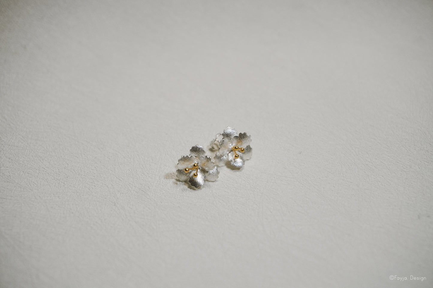 Ethereal Bloom - hand crafted sterling silver floral ear stud