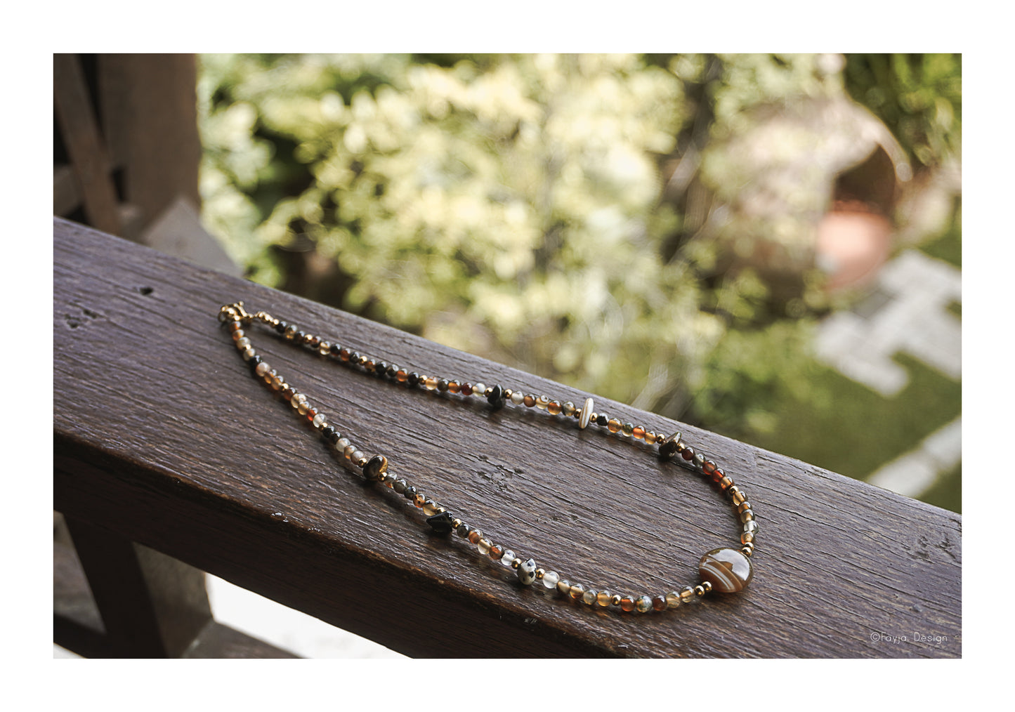 Agate with mixed gemstones corker necklace