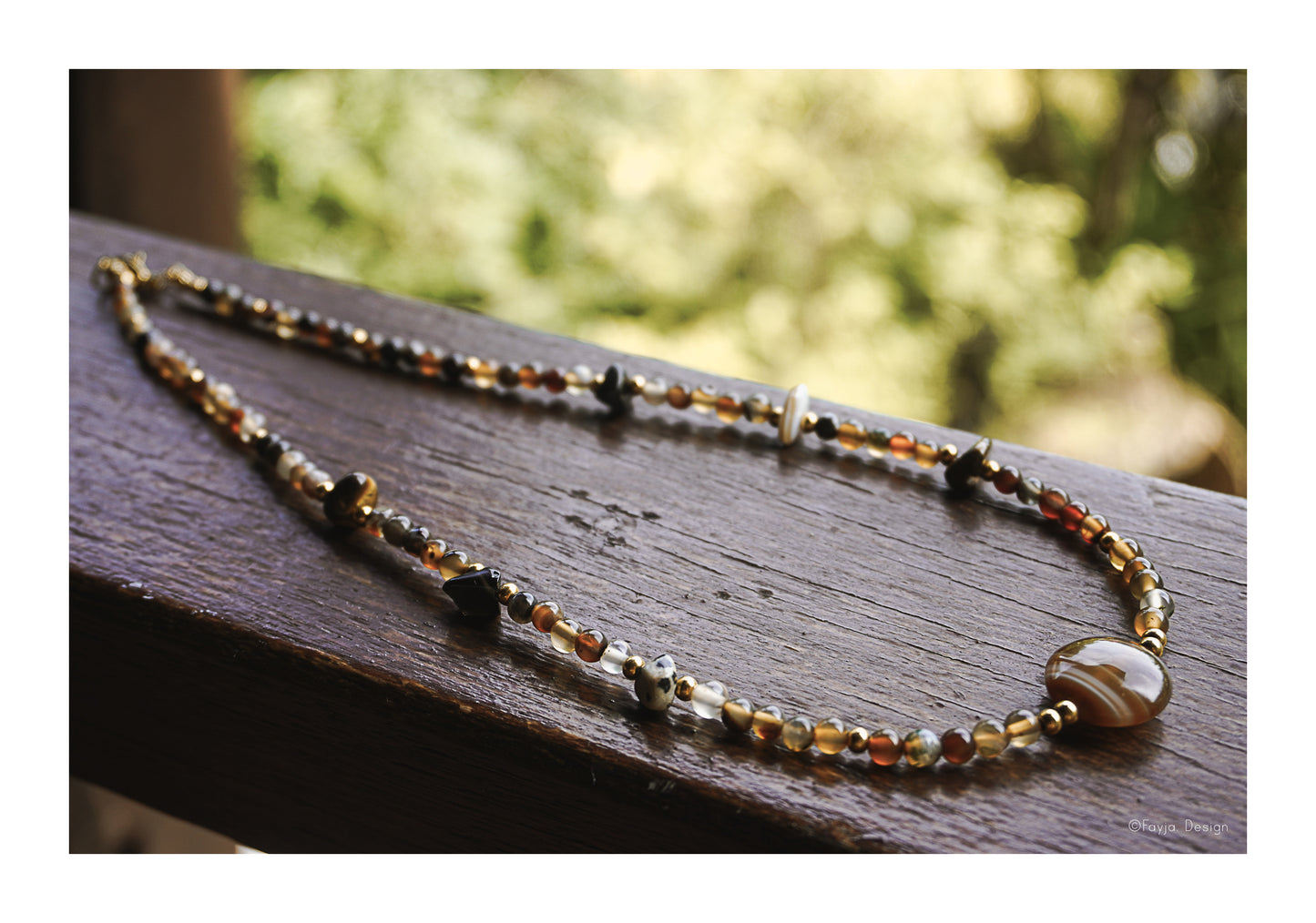 Agate with mixed gemstones corker necklace