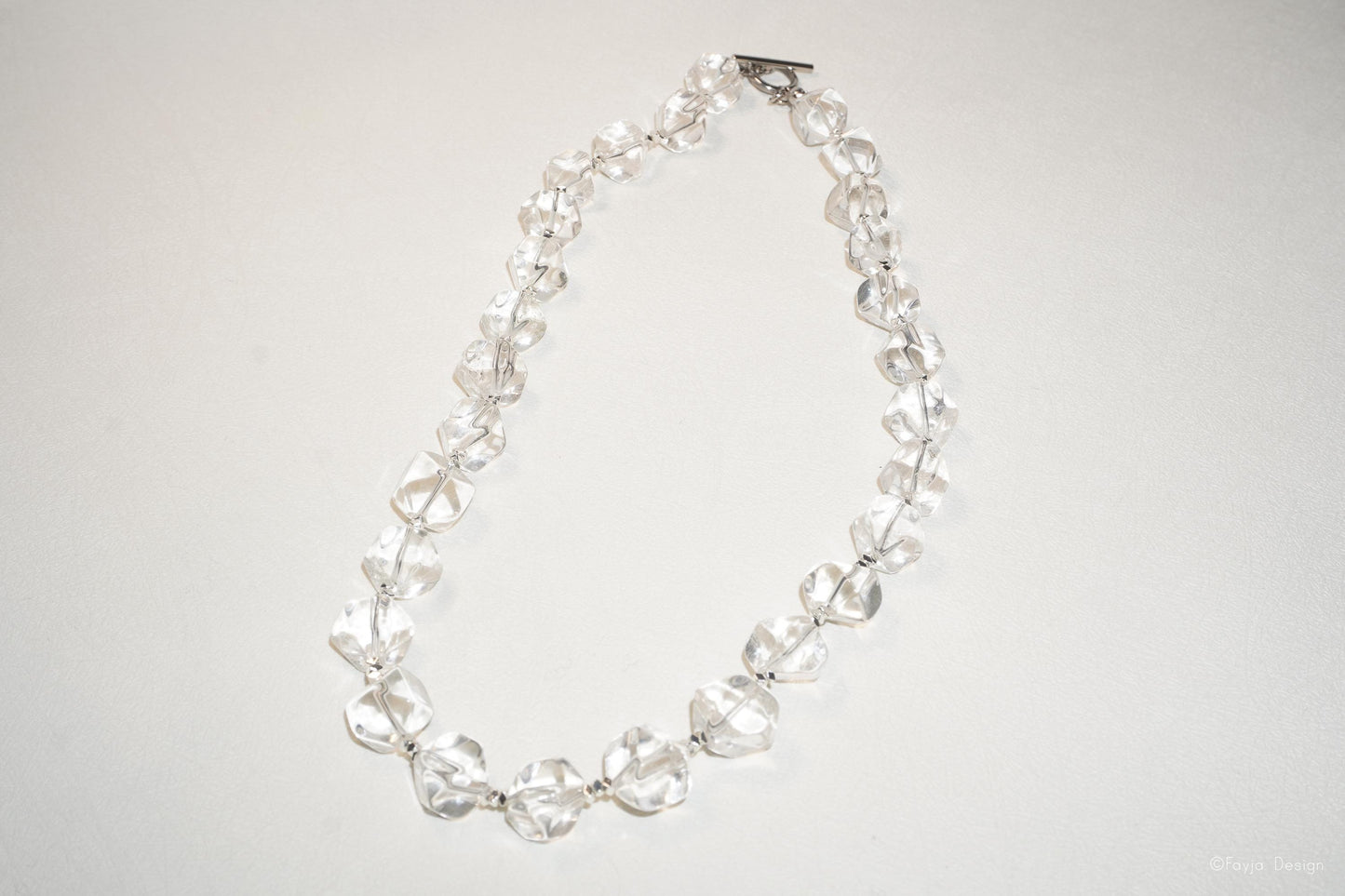 Crystal Clear Elegance Necklace - handcrafted clear quartz necklace Vacation gift for her