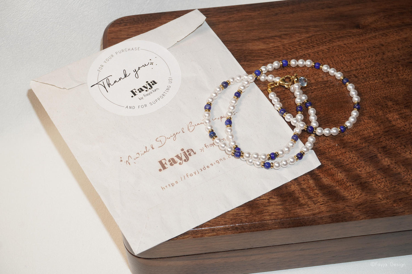Lapis Luxe Necklace - Swarovski pearls and Lazurite stones necklace
