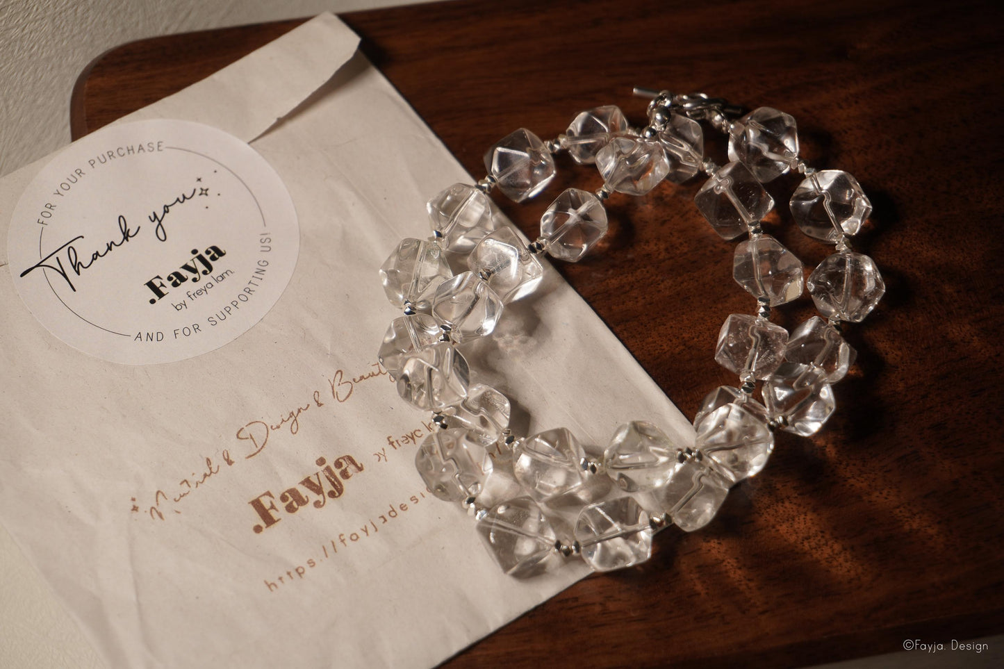 Crystal Clear Elegance Necklace - handcrafted clear quartz necklace Vacation gift for her