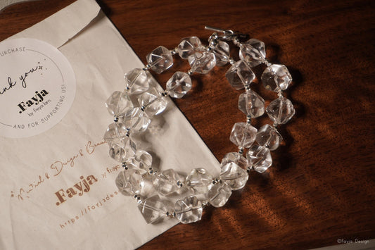 Crystal Clear Elegance Necklace - handcrafted clear quartz necklace Vacation gift for her