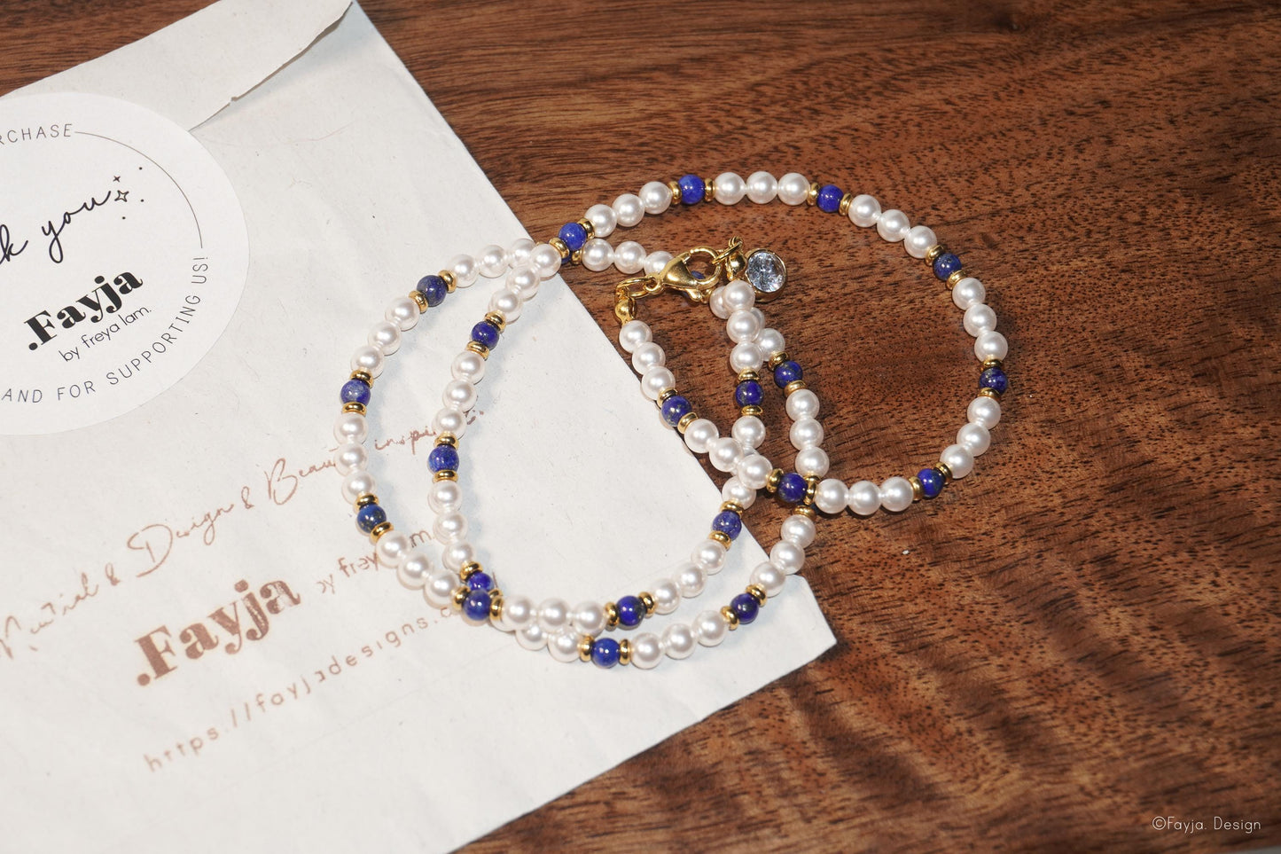 Lapis Luxe Necklace - Swarovski pearls and Lazurite stones necklace