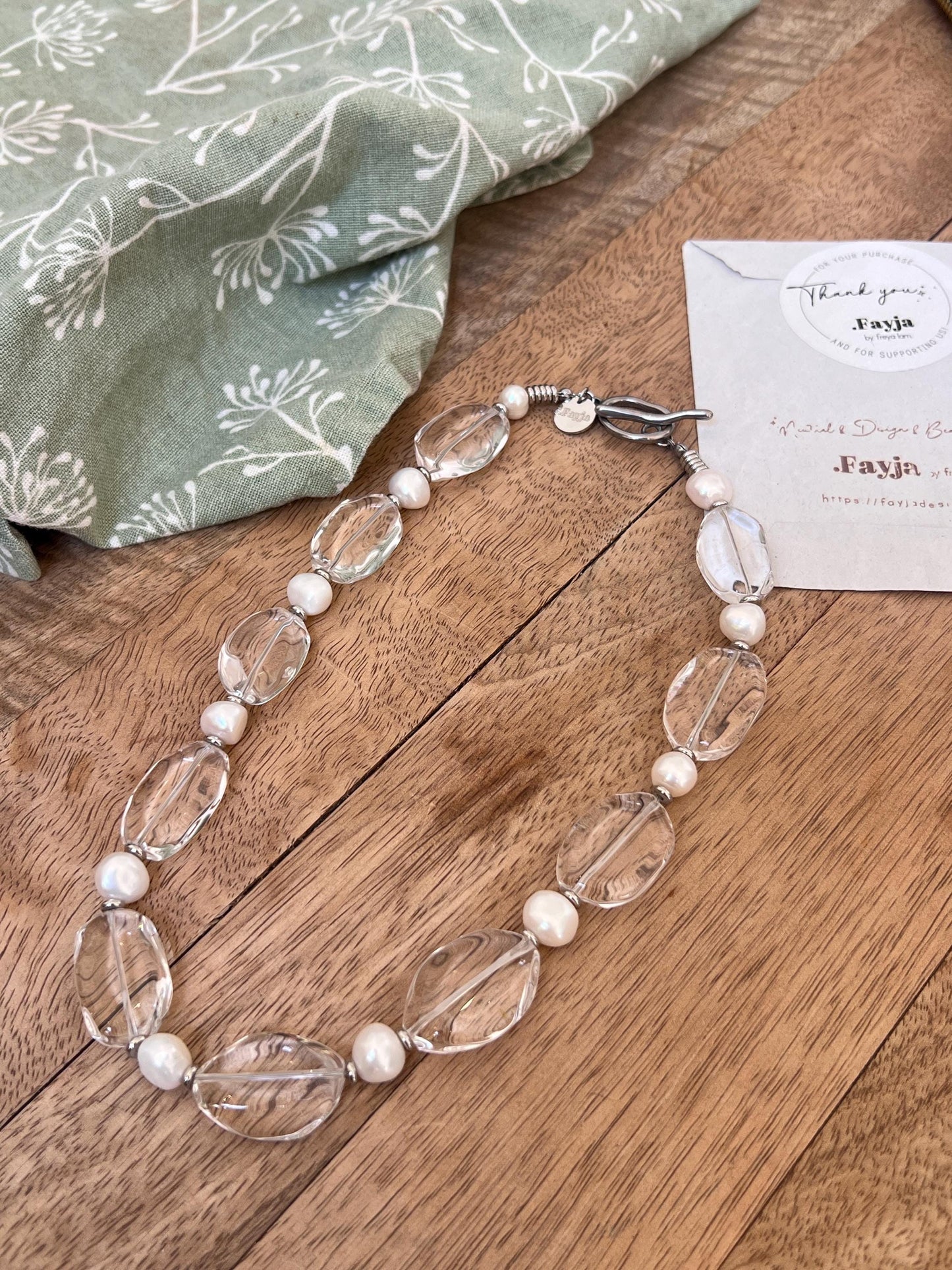 Glistening Tide Necklace - Clear Quartz necklace