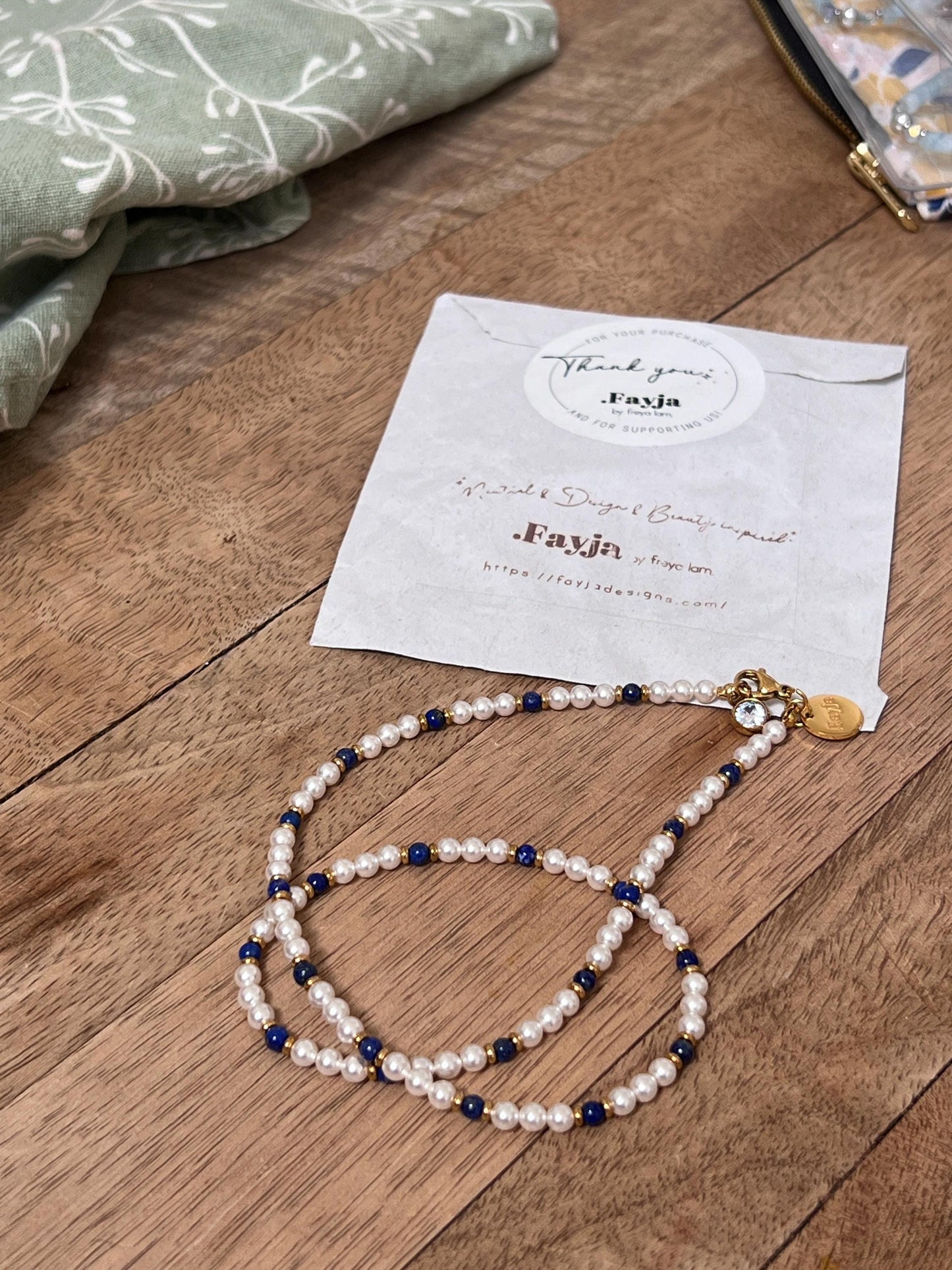 Lapis Luxe Necklace - Swarovski pearls and Lazurite stones necklace