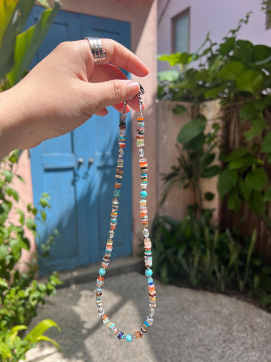 Happy Together- mixed gemstones necklace rainbow color gift for her