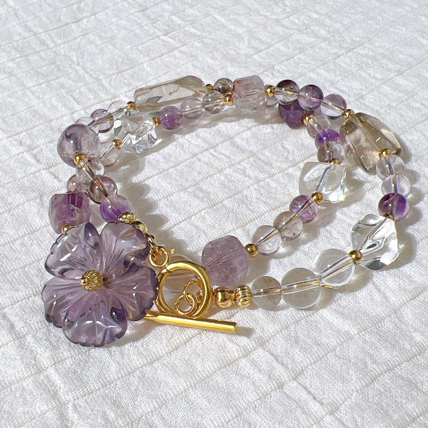 Elegant Amethyst Super 7 & Clear Quartz Choker/Bracelet gift for her