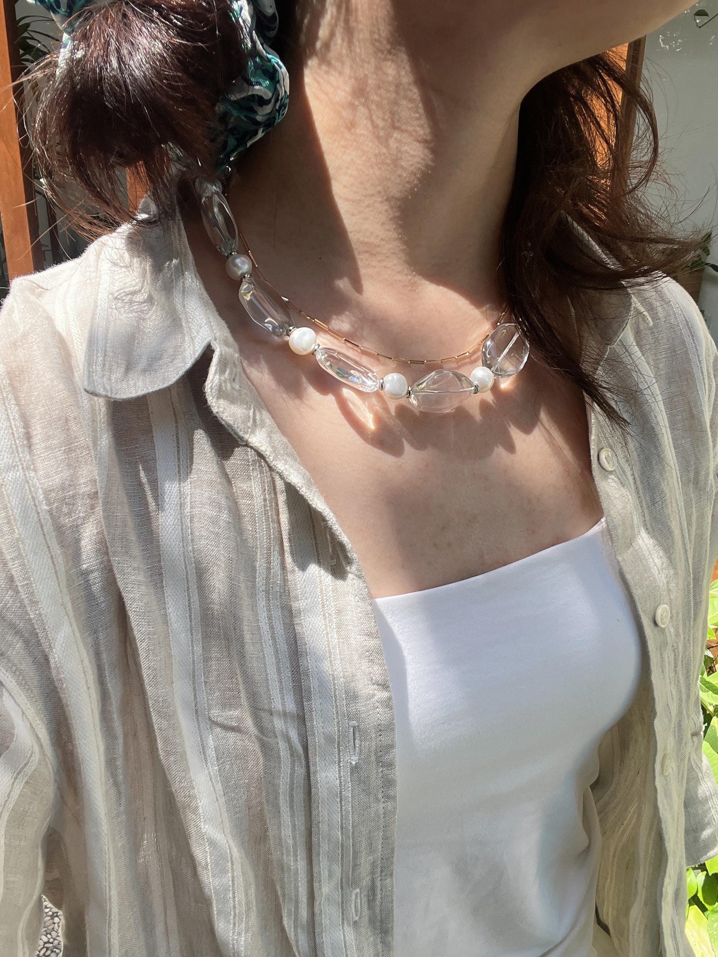 Glistening Tide Necklace - Clear Quartz necklace