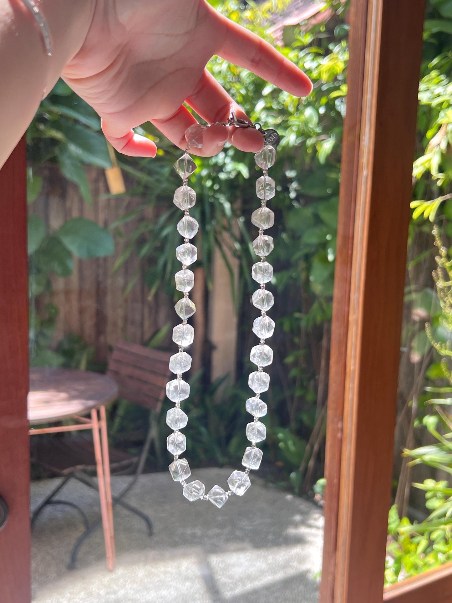 Crystal Clear Elegance Necklace - handcrafted clear quartz necklace Vacation gift for her