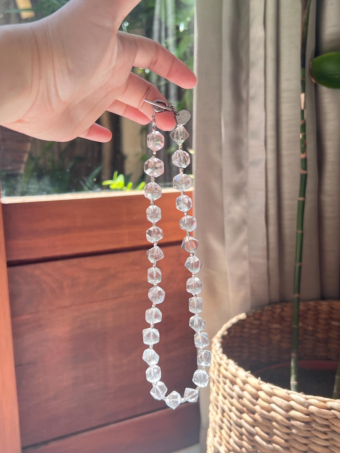 Crystal Clear Elegance Necklace - handcrafted clear quartz necklace Vacation gift for her