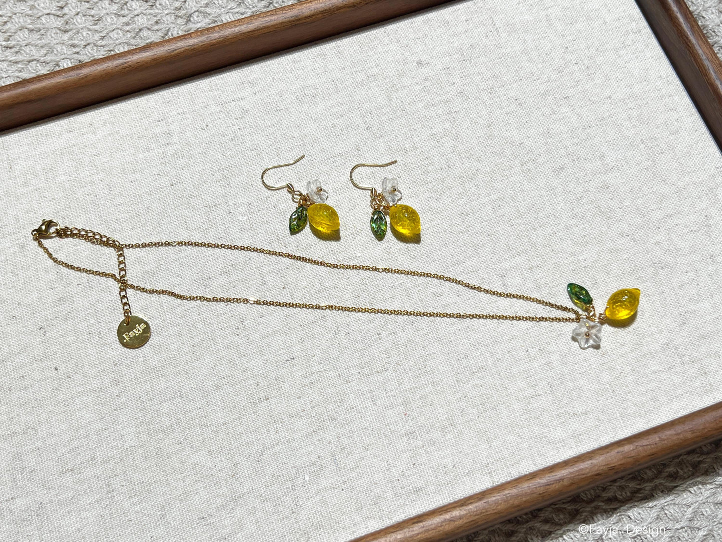 Bohemian lemon earrings, Czech bead fruit flower drop earrings, cute yellow drop earrings, Handcrafted earrings, gift for her, summer
