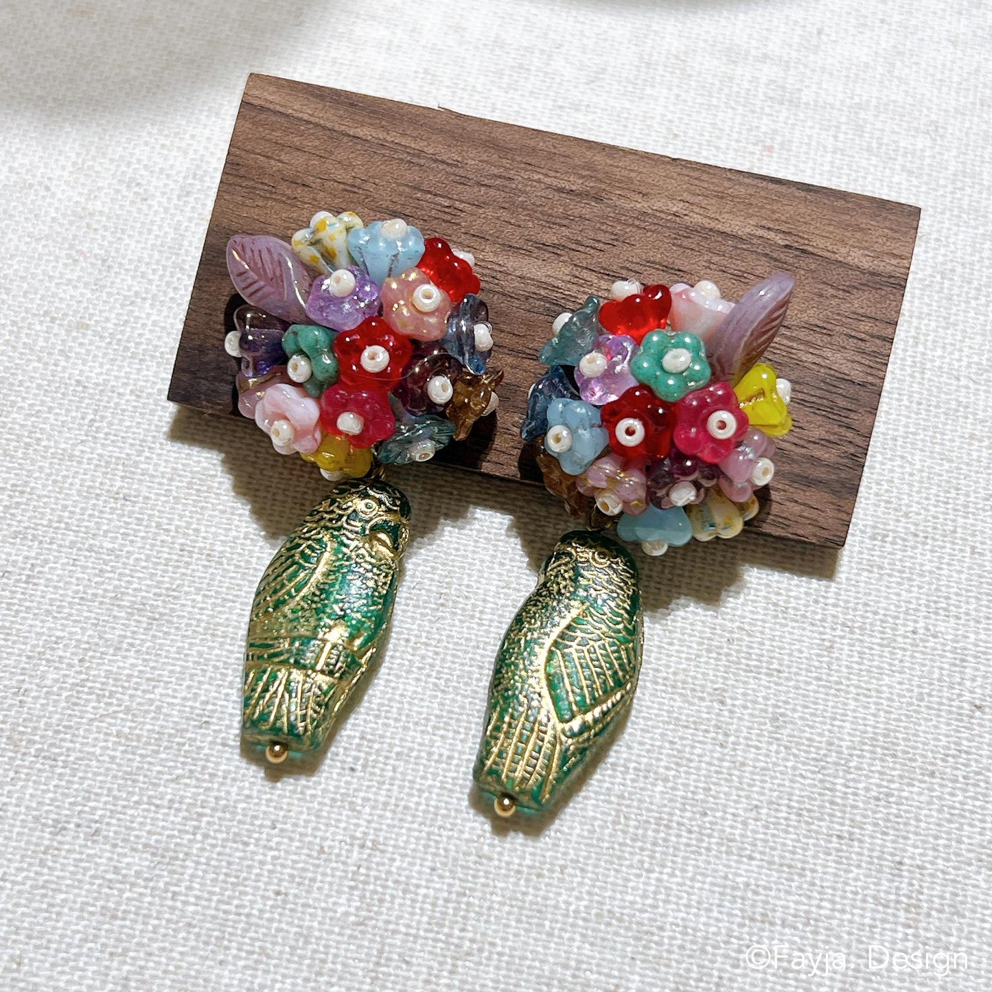 Bohemian flower bouquet parrot eagle bird earring stud drop earrings, colorful earring, parrot earrings, eagle earrings, gift for her