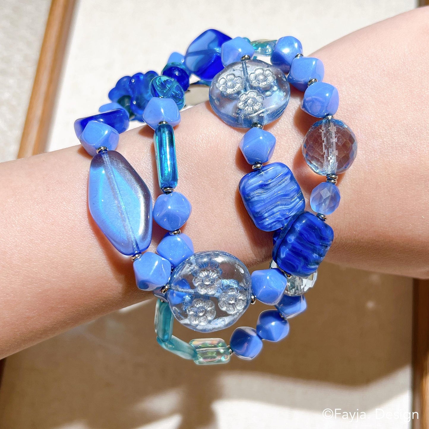 Vibrant Blue Necklace | Handmade Czech Glass Bead Jewelry | Gift for Her