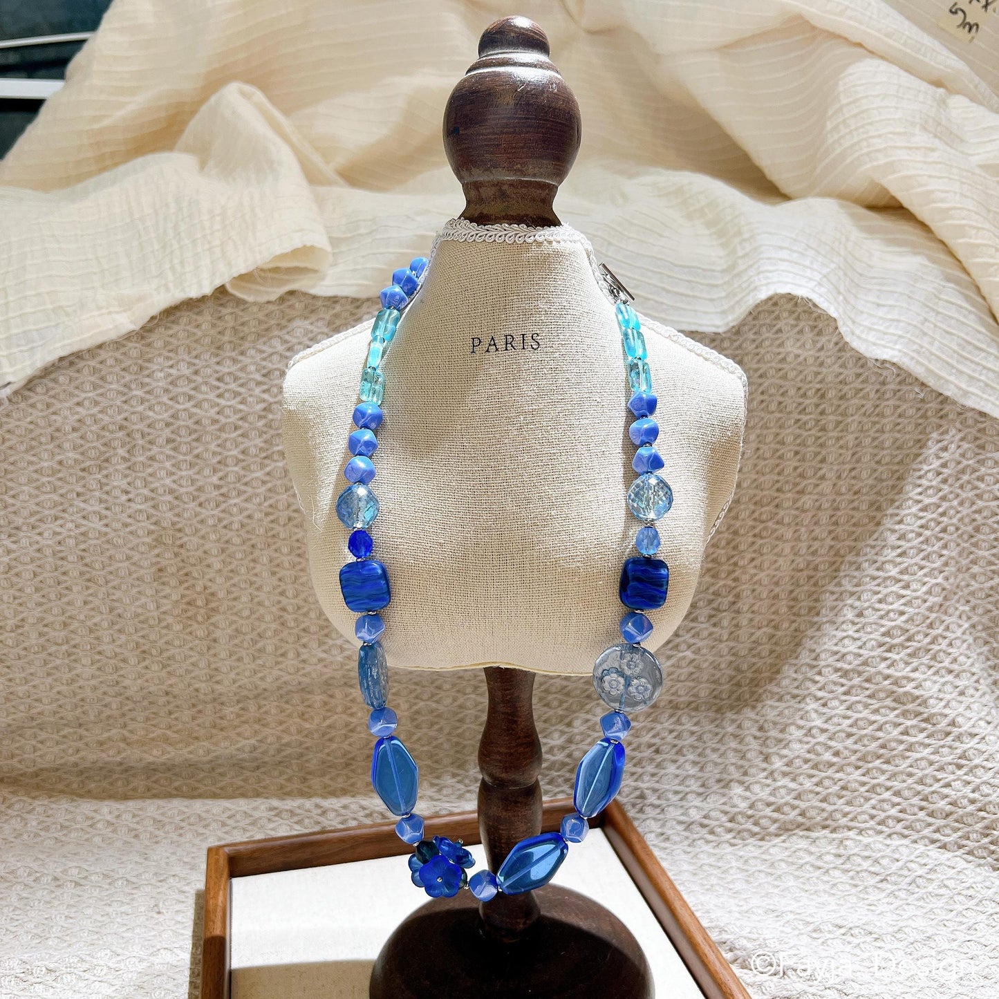 Vibrant Blue Necklace | Handmade Czech Glass Bead Jewelry | Gift for Her