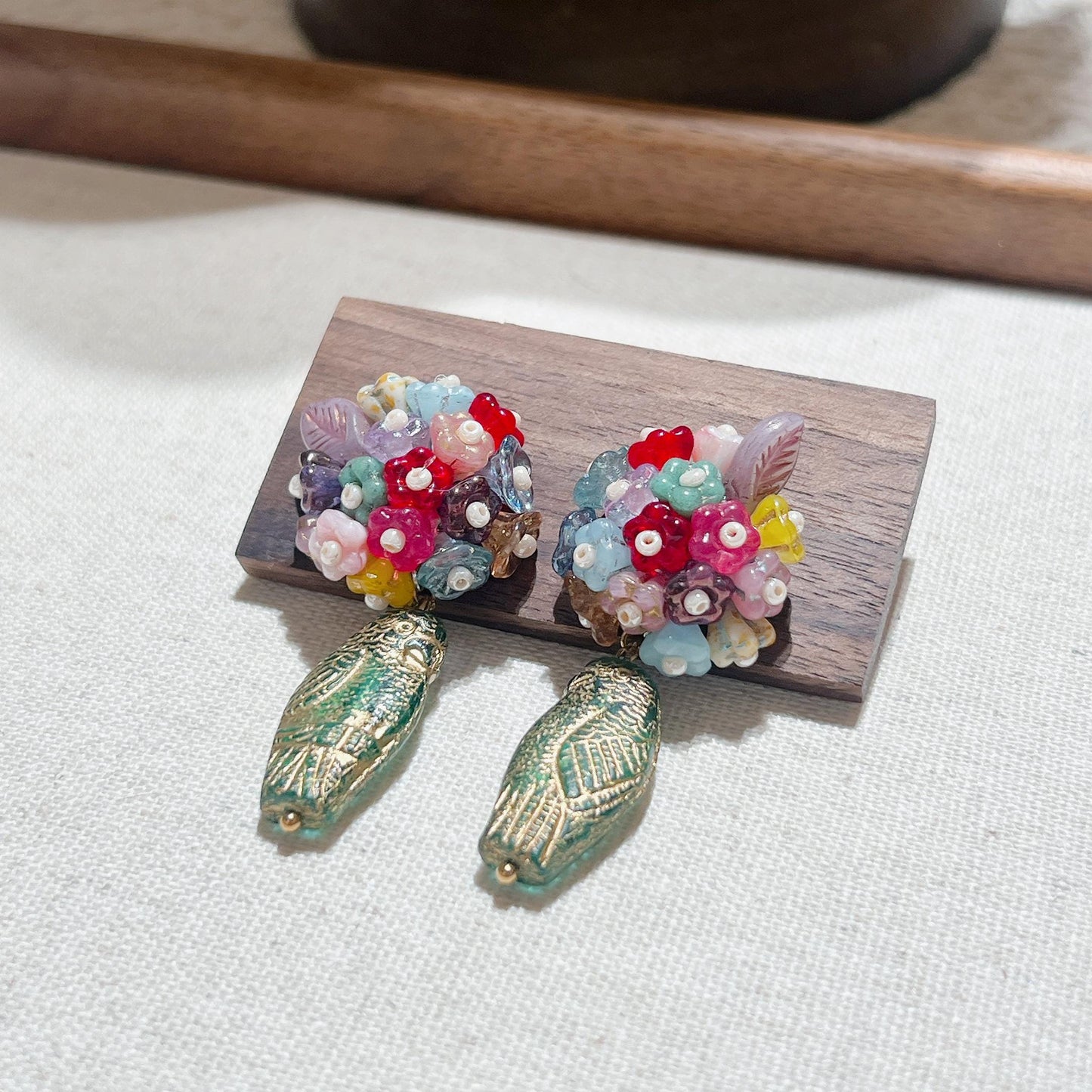 Bohemian flower bouquet parrot eagle bird earring stud drop earrings, colorful earring, parrot earrings, eagle earrings, gift for her
