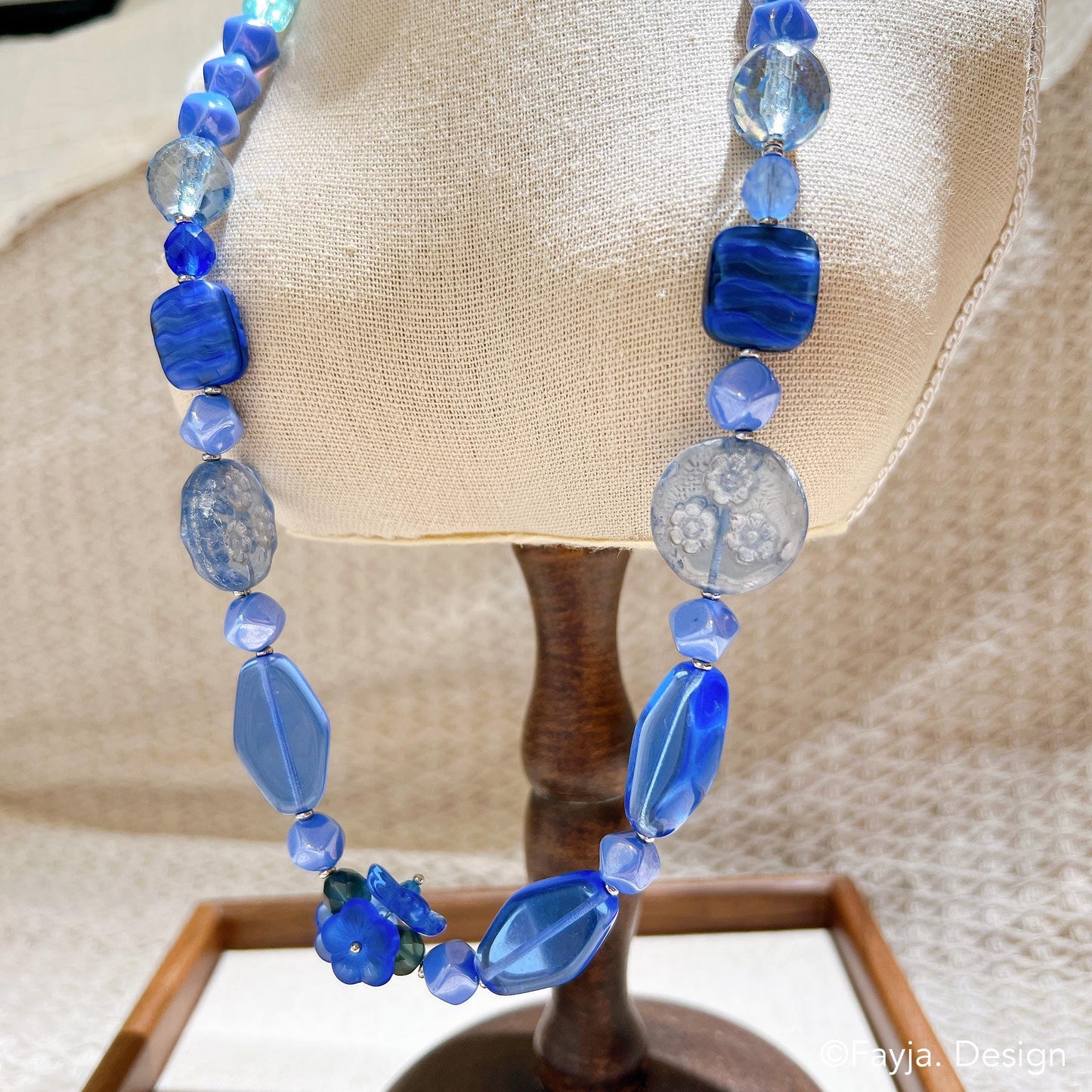 Vibrant Blue Necklace | Handmade Czech Glass Bead Jewelry | Gift for Her