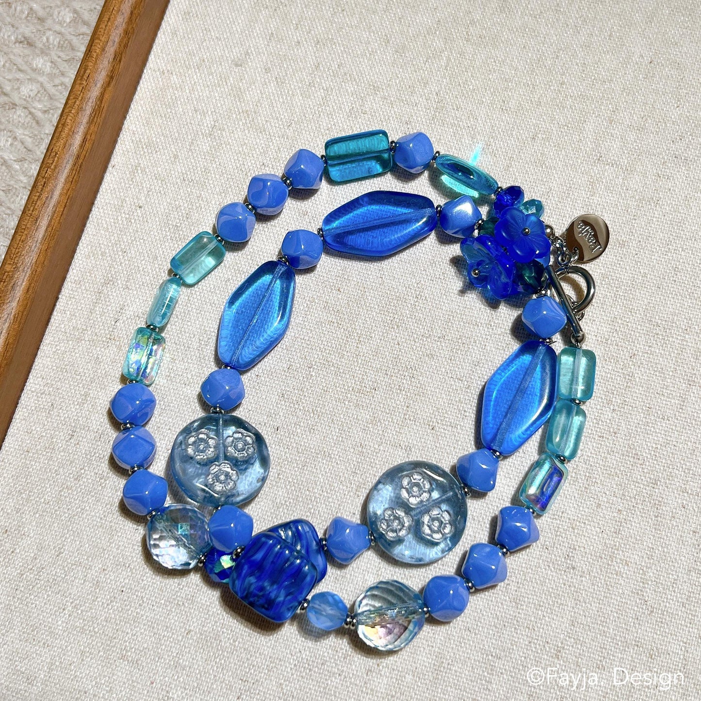 Vibrant Blue Necklace | Handmade Czech Glass Bead Jewelry | Gift for Her