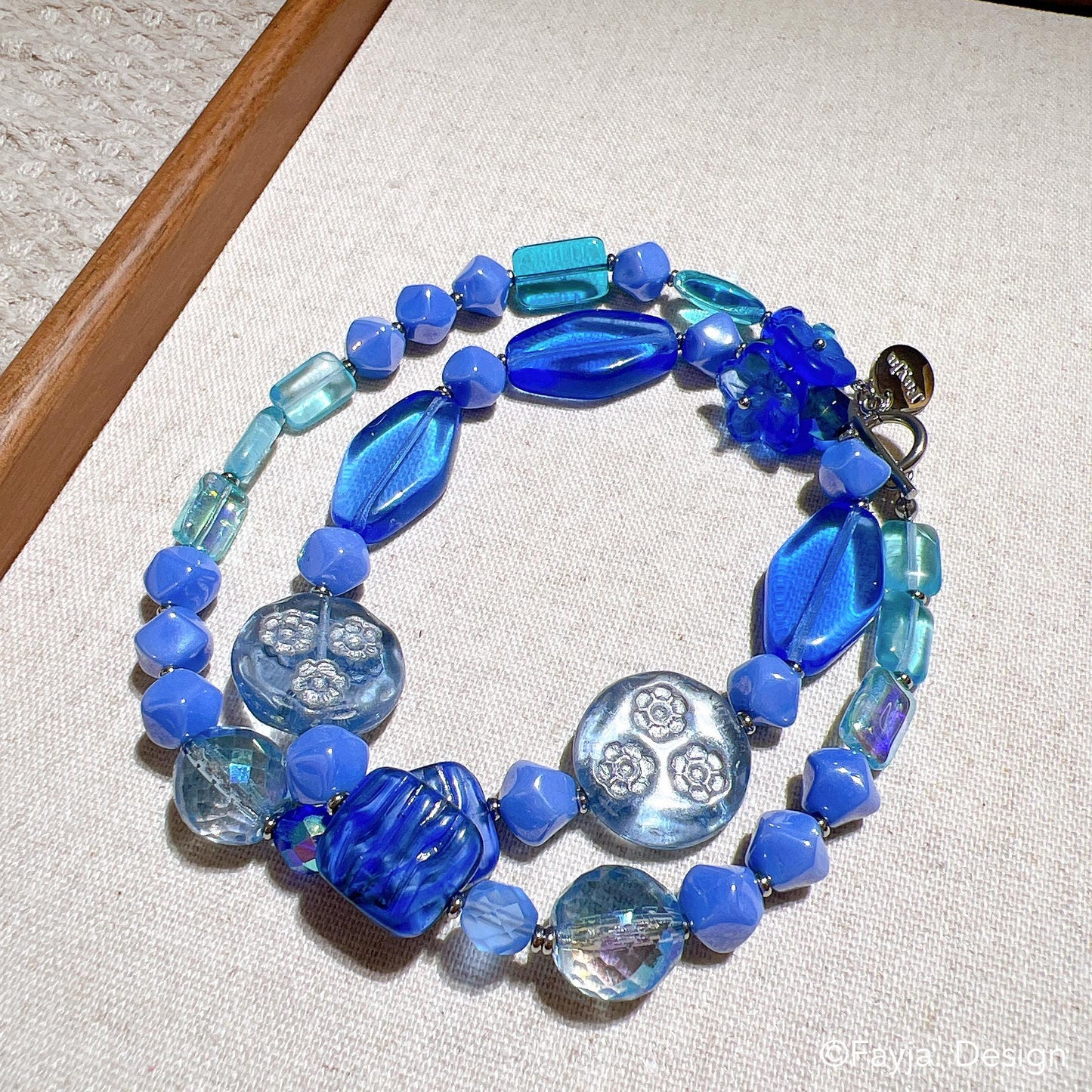 Vibrant Blue Necklace | Handmade Czech Glass Bead Jewelry | Gift for Her
