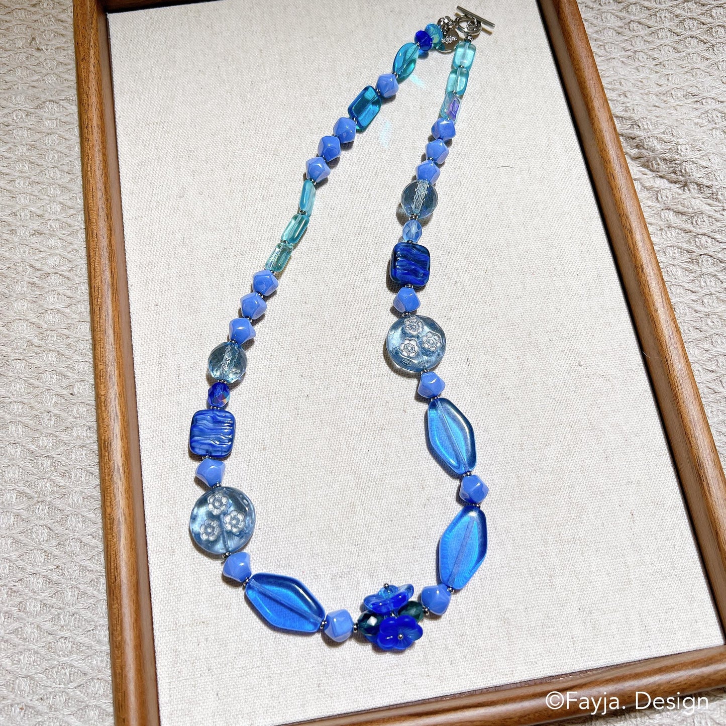 Vibrant Blue Necklace | Handmade Czech Glass Bead Jewelry | Gift for Her