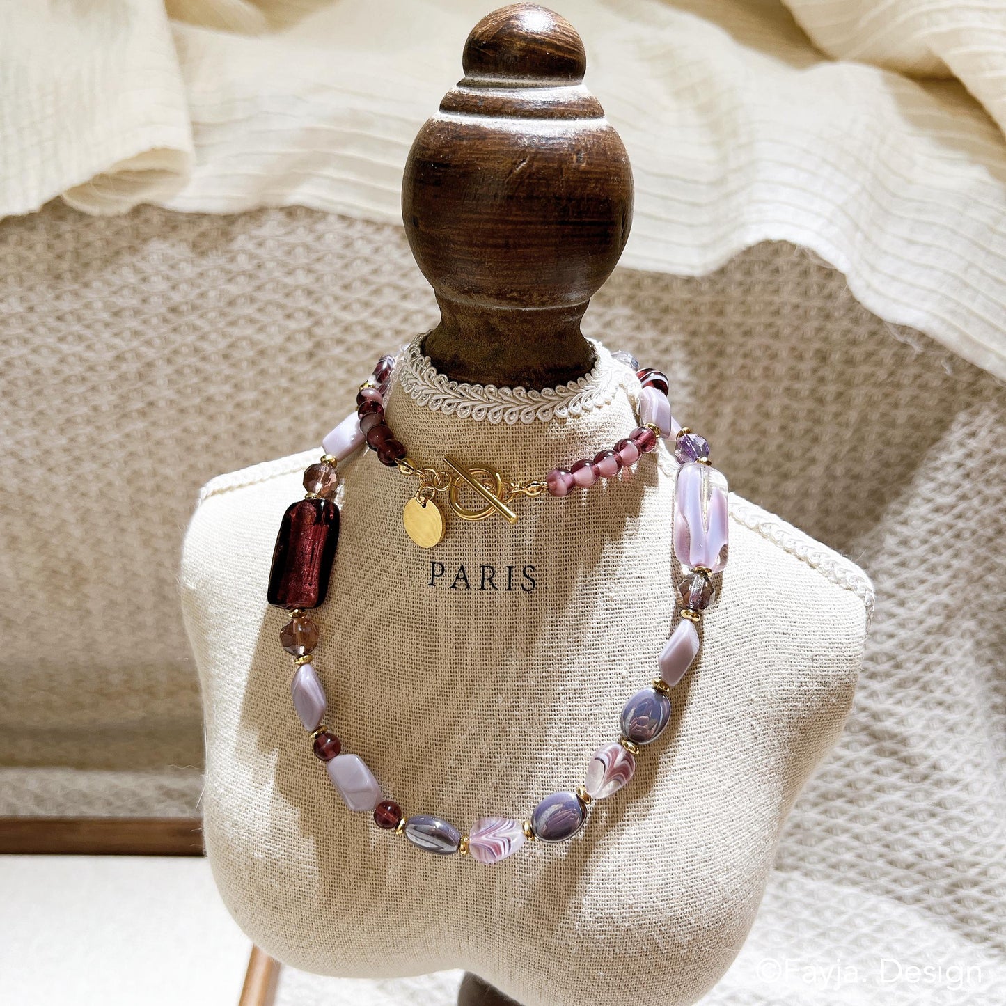 Elegant Purple Necklace | Handmade Czech Glass Bead Jewelry | Gift for Her