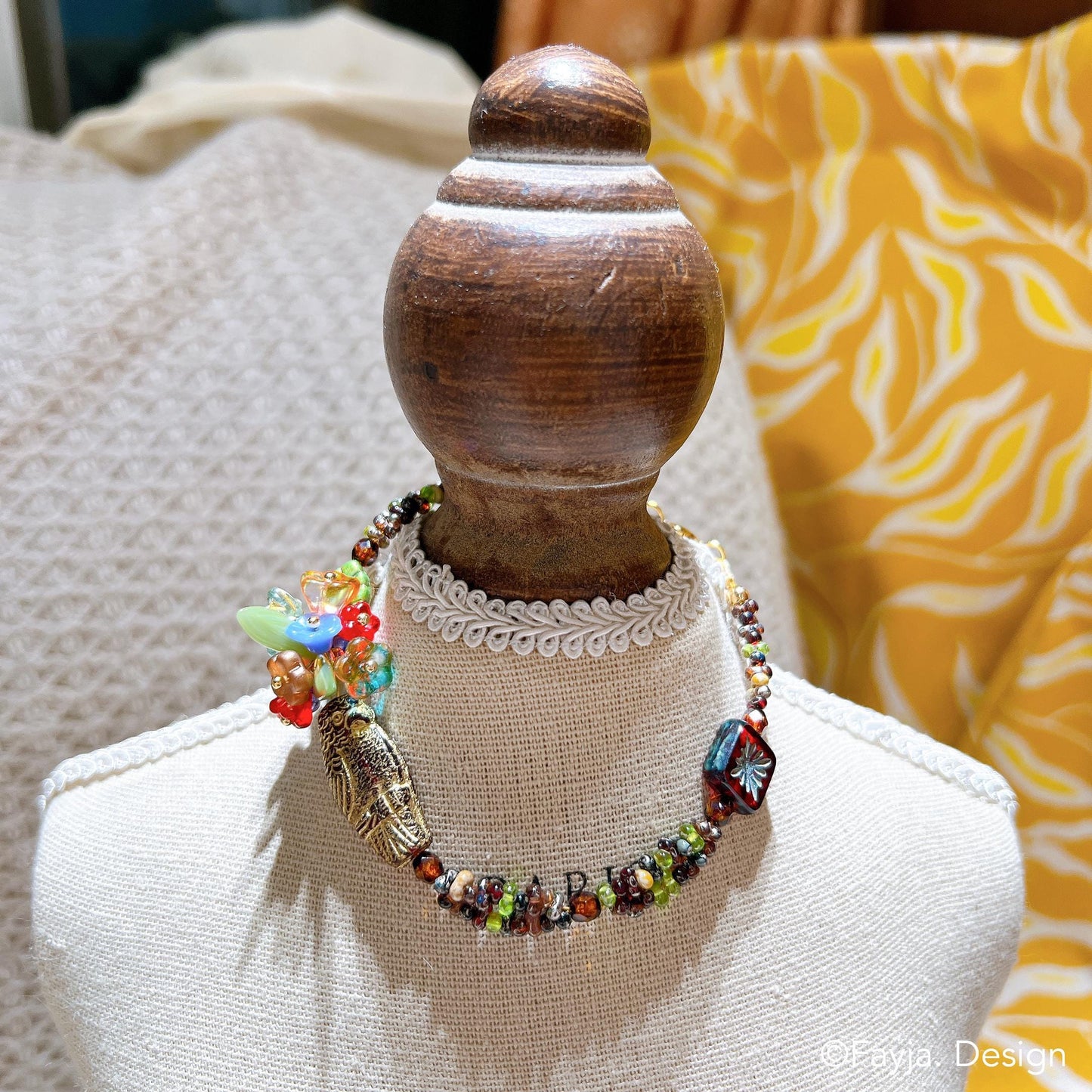 Bohemian Flower Bouquet Parrot Bracelet | Colorful Vacation Gift Jewelry | Gift for Her
