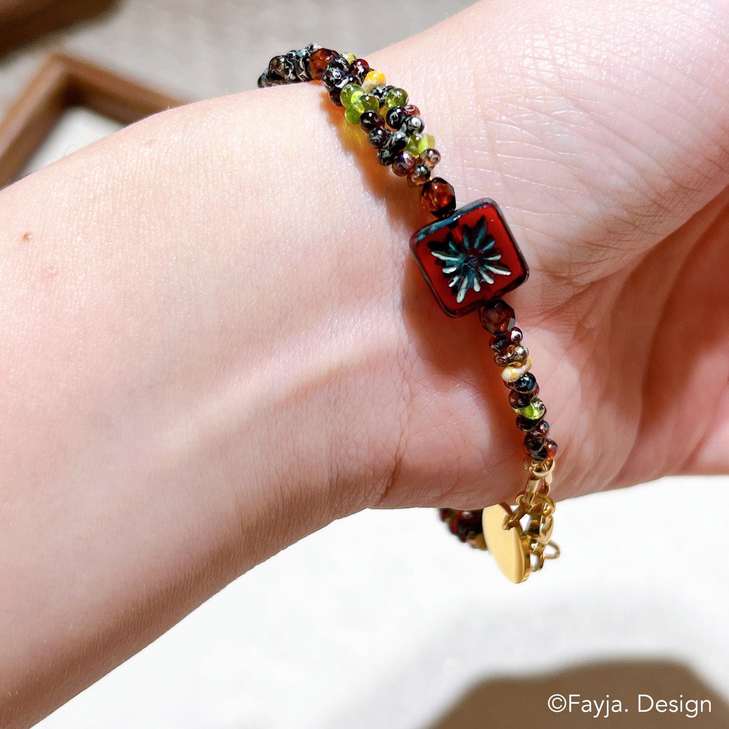 Bohemian Flower Bouquet Parrot Bracelet | Colorful Vacation Gift Jewelry | Gift for Her